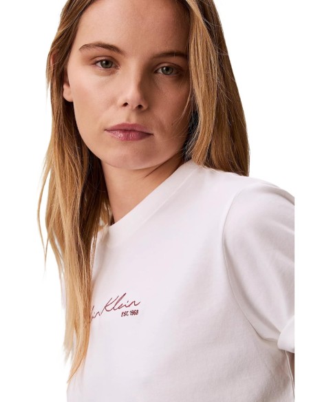 Calvin Klein Jeans t-shirt femme blanc imprimé