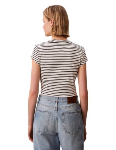 Calvin Klein Jeans top femme noir rayé
