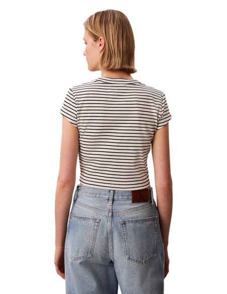 Calvin Klein Jeans top femme noir rayé