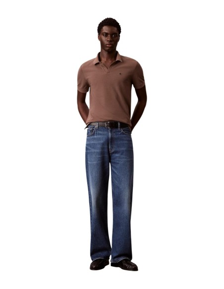 Calvin Klein Jeans polo homme marron coton