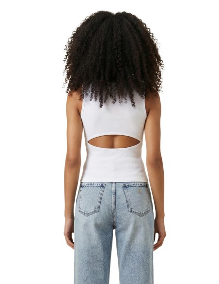 Calvin Klein Jeans top femme blanc coton stretch