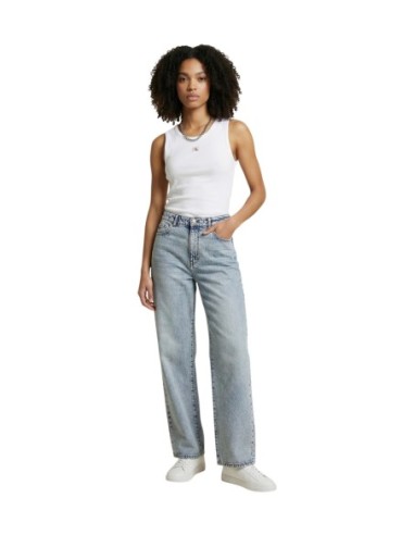 Calvin Klein Jeans top femme blanc coton stretch