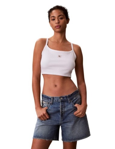 Calvin Klein Jeans top femme blanc encolure carrée