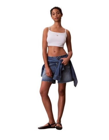 Calvin Klein Jeans top femme blanc encolure carrée