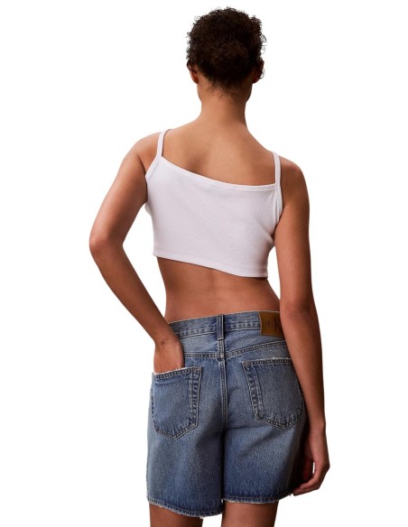 Calvin Klein Jeans top femme blanc encolure carrée