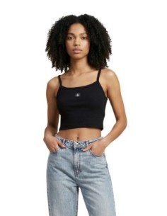 Calvin Klein Jeans top femme noir encolure carrée