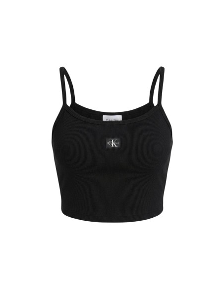 Calvin Klein Jeans top femme noir encolure carrée