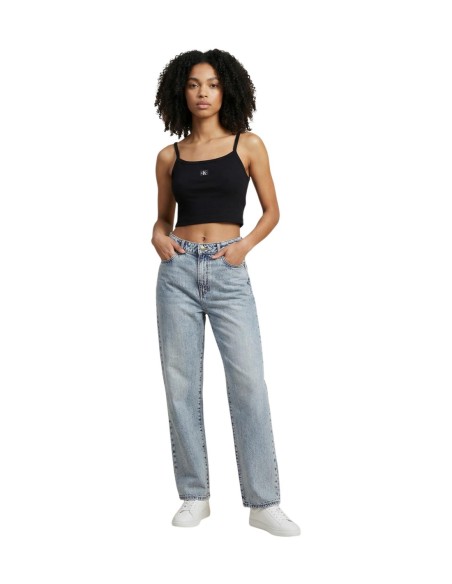 Calvin Klein Jeans top femme noir encolure carrée