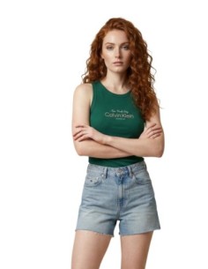 Calvin Klein Jeans débardeur femme vert imprimé