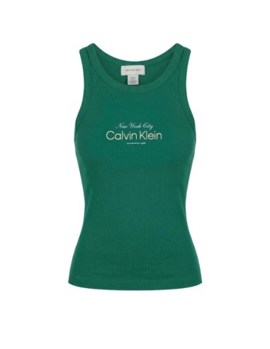 Calvin Klein Jeans débardeur femme vert imprimé