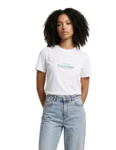 Calvin Klein Jeans t-shirt femme blanc imprimé