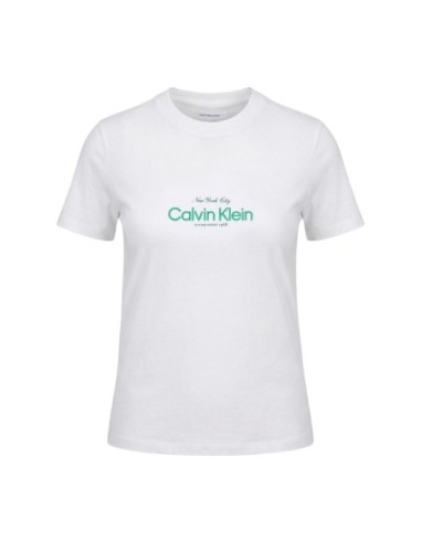 Calvin Klein Jeans t-shirt femme blanc imprimé
