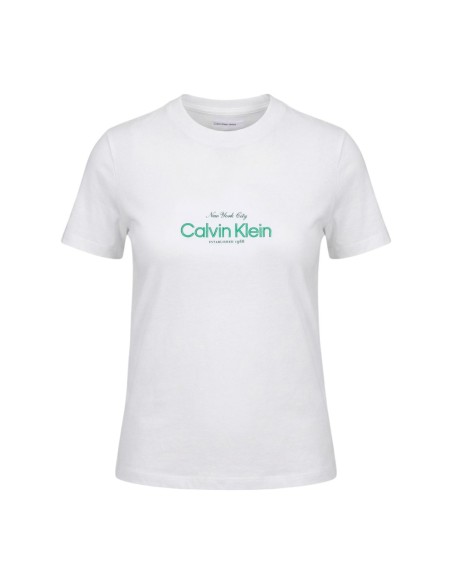 Calvin Klein Jeans t-shirt femme blanc imprimé