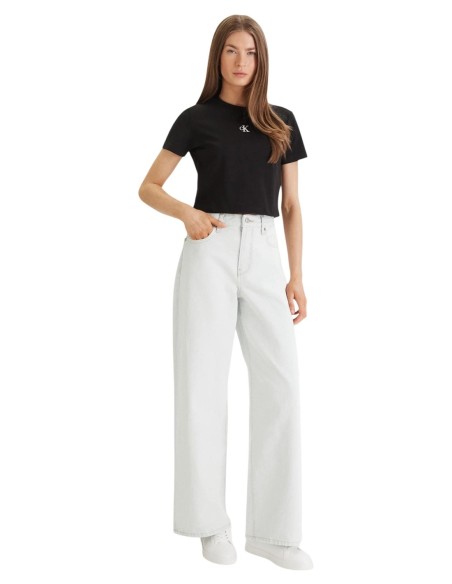 Calvin Klein Jeans t-shirt femme noir coton stretch
