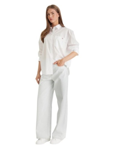 Calvin Klein Jeans chemise femme blanche coton