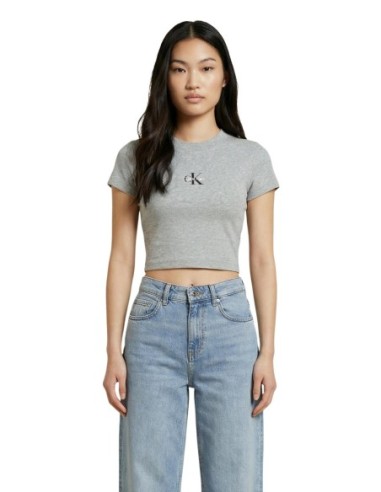 Calvin Klein Jeans t-shirt femme gris coton stretch