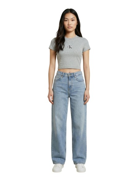 Calvin Klein Jeans t-shirt femme gris coton stretch