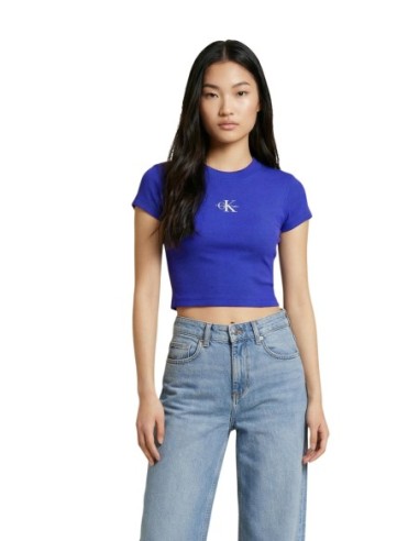 Calvin Klein Jeans t-shirt femme bleu stretch