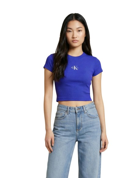Calvin Klein Jeans t-shirt femme bleu stretch