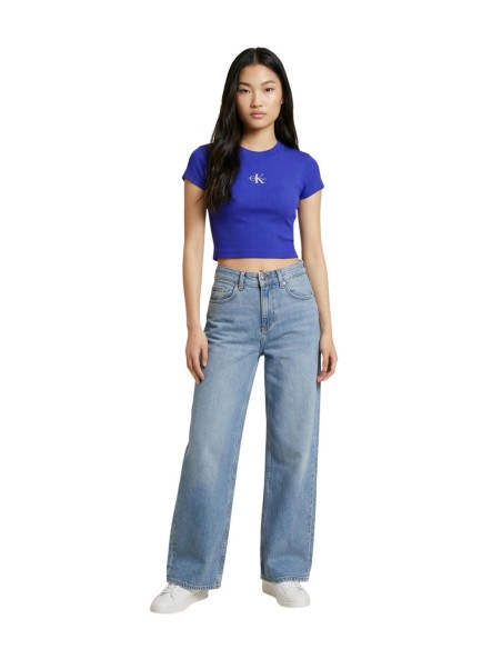 Calvin Klein Jeans t-shirt femme bleu stretch