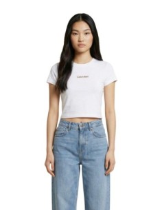 Calvin Klein Jeans t-shirt femme blanc coton stretch