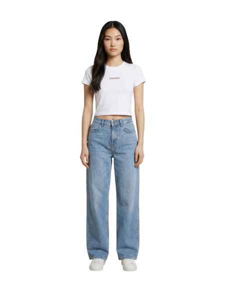 Calvin Klein Jeans t-shirt femme blanc coton stretch