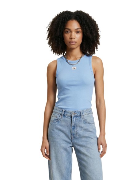 Calvin Klein Jeans débardeur femme bleu azur