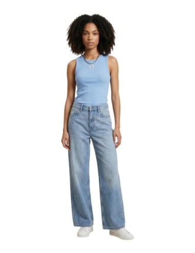 Calvin Klein Jeans débardeur femme bleu azur