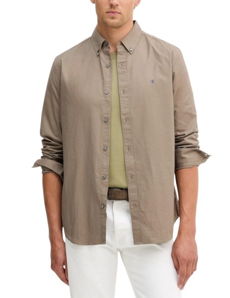 Calvin Klein Jeans chemise homme beige coton stretch