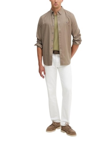 Calvin Klein Jeans chemise homme beige coton stretch