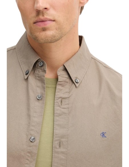 Calvin Klein Jeans chemise homme beige coton stretch