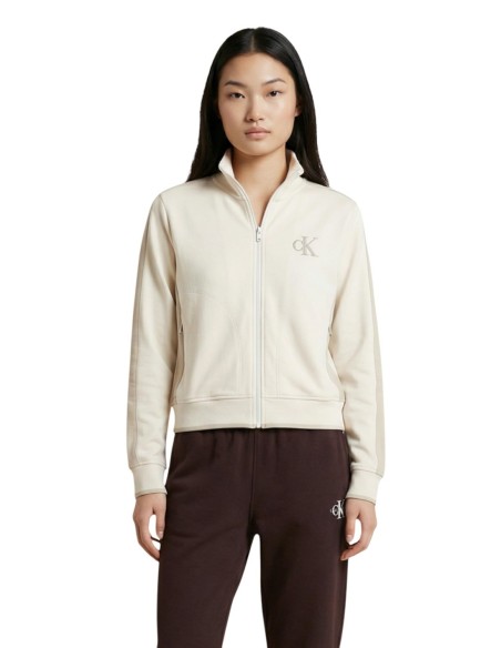 Calvin Klein Jeans sweat femme beige zippé