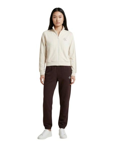 Calvin Klein Jeans sweat femme beige zippé