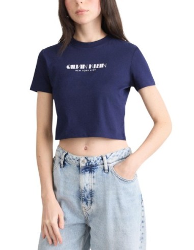 Calvin Klein Jeans top femme bleu imprimé