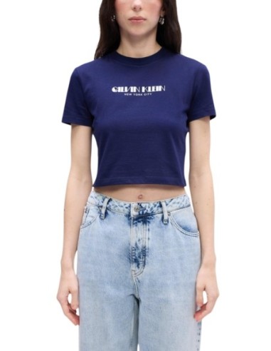 Calvin Klein Jeans top femme bleu imprimé