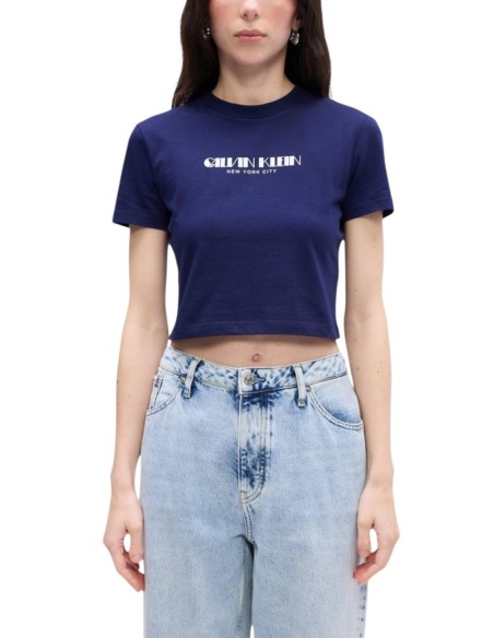 Calvin Klein Jeans top femme bleu imprimé