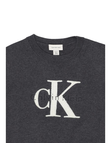 Calvin Klein Jeans pull femme gris imprimé