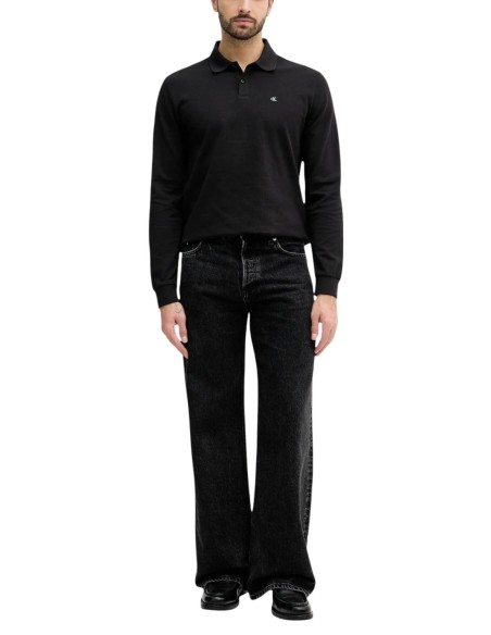 Calvin Klein Jeans polo homme noir manches longues