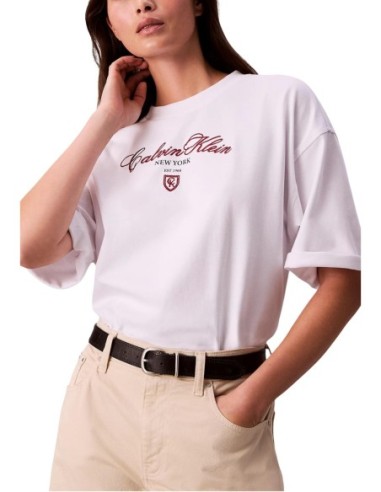 Calvin Klein Jeans t-shirt femme blanc imprimé