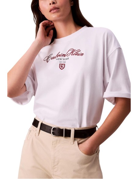 Calvin Klein Jeans t-shirt femme blanc imprimé
