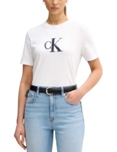 Calvin Klein Jeans t-shirt femme blanc coton