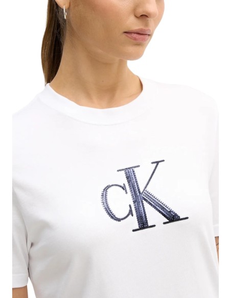Calvin Klein Jeans t-shirt femme blanc coton