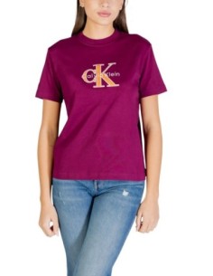 Calvin Klein Jeans t-shirt femme bordeaux imprimé