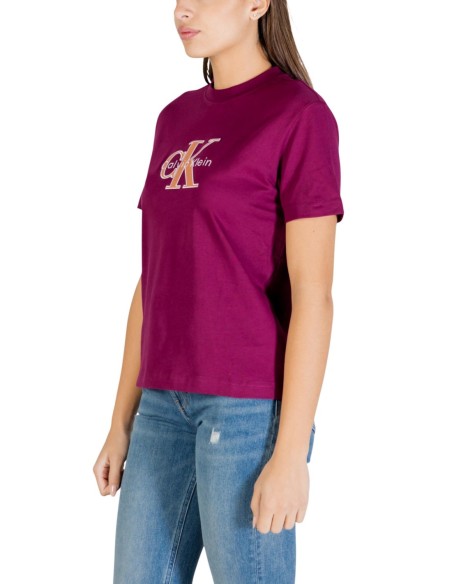 Calvin Klein Jeans t-shirt femme bordeaux imprimé