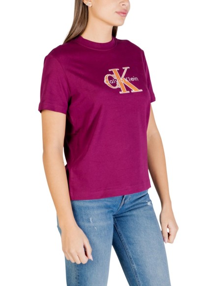 Calvin Klein Jeans t-shirt femme bordeaux imprimé