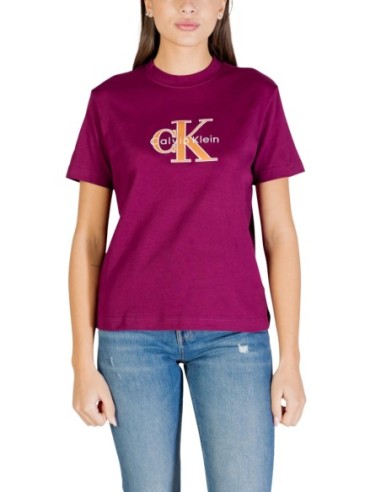 Calvin Klein Jeans t-shirt femme bordeaux imprimé