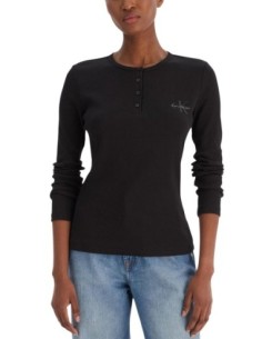 Calvin Klein Jeans pull femme noir coton stretch