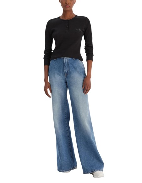 Calvin Klein Jeans pull femme noir coton stretch