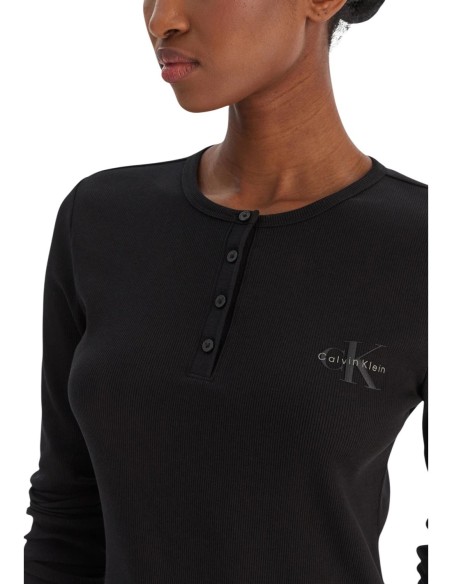 Calvin Klein Jeans pull femme noir coton stretch