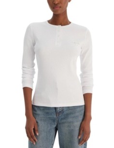 Calvin Klein Jeans pull femme blanc coton stretch